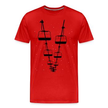 Remontées mécaniques snowboard Ski ski Cadeau d'hiver - T-shirt bio Premium Homme - rouge - Devant - Damien (186cm)