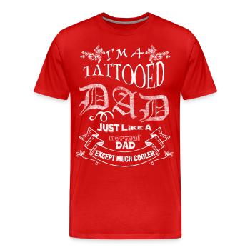 Geburtstag Geschenk Vater Tattoo Papa Vatertag - Männer Premium Bio T-Shirt - Rot - Vorne - Damien (186cm)