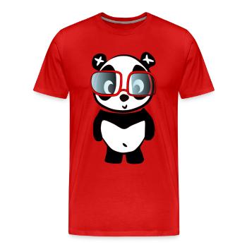 Panda pandas Panda bear cute panda bear love - Men's Premium Organic T-Shirt - red - Front - Damien (186cm)
