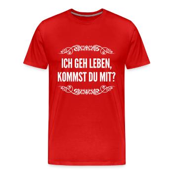 Lebensfreude - Männer Premium Bio T-Shirt - Rot - Vorne - Damien (186cm)