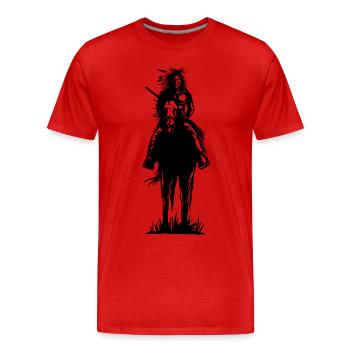 Indiens - T-shirt bio Premium Homme - rouge - Devant - Damien (186cm)