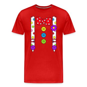 Costume Clown Costume Femmes Hommes Enfants - T-shirt bio Premium Homme - rouge - Devant - Damien (186cm)