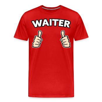 Kellner Gastronomie Geschenkidee - Männer Premium Bio T-Shirt - Rot - Vorne - Damien (186cm)