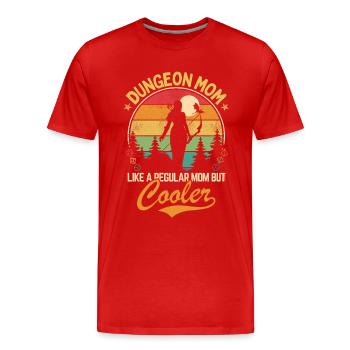 Donjon Mom - Comme une mère normale mais plus cool - T-shirt bio Premium Homme - rouge - Devant - Damien (186cm)
