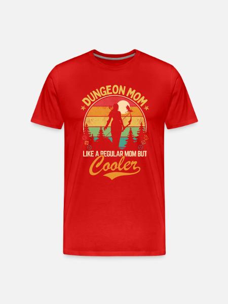 Dungeon Mom - Als een normale maar koelere moeder - Mannen premium biologisch T-shirt - rood