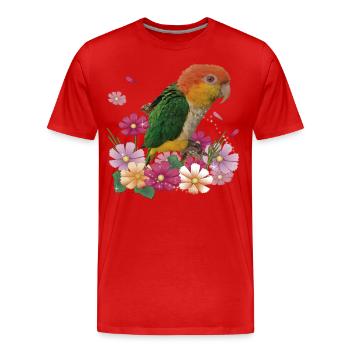 Der orangeköpfige Caique - Männer Premium Bio T-Shirt - Rot - Vorne - Damien (186cm)