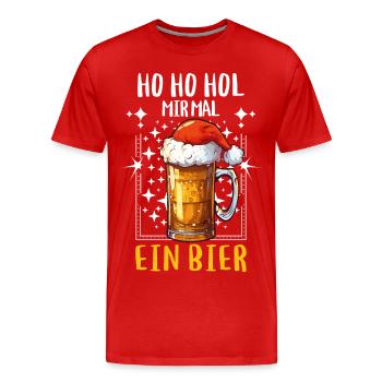 Weihnachten Bier Weihnachtsbier Prost Lustig Humor - Männer Premium Bio T-Shirt - Rot - Vorne - Damien (186cm)