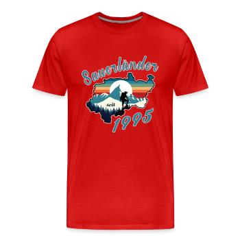 1995 anniversaire Sauerländer Original Retro Sunset - T-shirt bio Premium Homme - rouge - Devant - Damien (186cm)