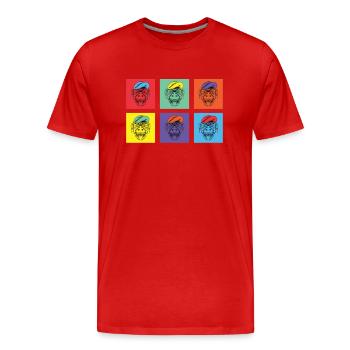 Singe Coloré 1 - T-shirt bio Premium Homme - rouge - Devant - Damien (186cm)