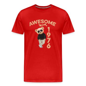 1976 Geburtstag Cool Teddy Bär Awesome since - Männer Premium Bio T-Shirt - Rot - Vorne - Damien (186cm)