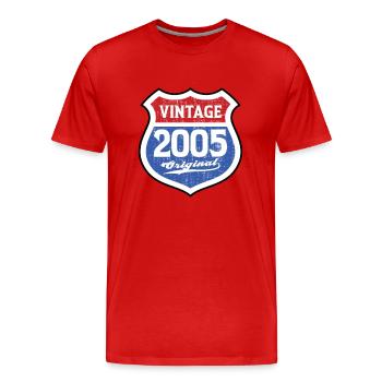 2005 Birthday Route Vintage Original - Men's Premium Organic T-Shirt - red - Front - Damien (186cm)