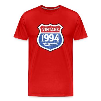 1994 Birthday Route Vintage Original - Men's Premium Organic T-Shirt - red - Front - Damien (186cm)