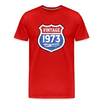 1973 Birthday Route Vintage Original - Men's Premium Organic T-Shirt - red - Front - Damien (186cm)