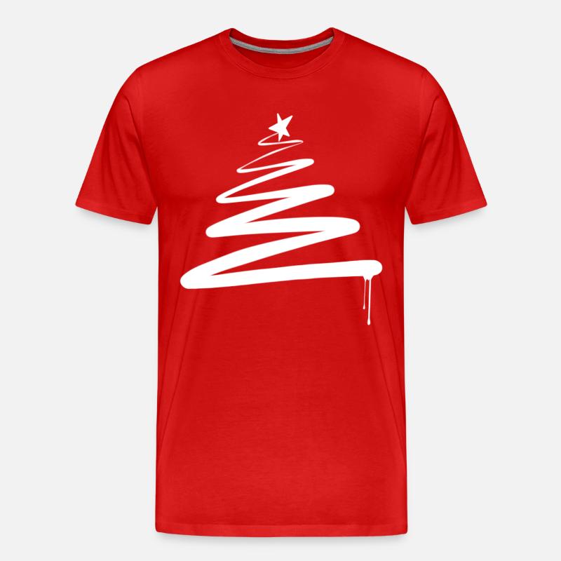 Weihnachtsbaum Tannenbaum Graffiti - Männer Premium Bio T-Shirt - Rot