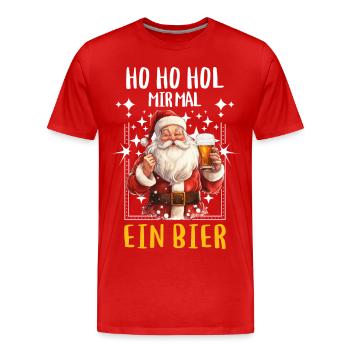Weihnachtsmann Bier Saufen Alkohol Weihnachten - Männer Premium Bio T-Shirt - Rot - Vorne - Damien (186cm)