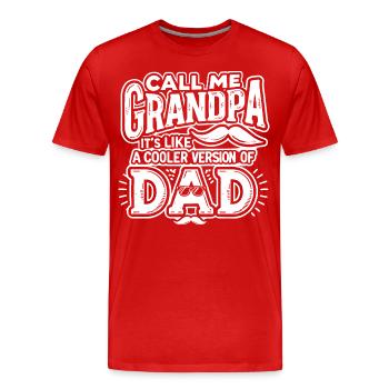 Kühler Opa - Männer Premium Bio T-Shirt - Rot - Vorne - Damien (186cm)