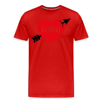 Heimatliebe (Heimat, Heimatland, Heimatstadt / 2C) - Männer Premium Bio T-Shirt - Rot - Vorne - Damien (186cm)