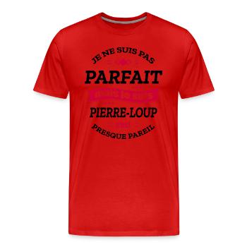 PIERRE-LOUP PARFAIT - PRENOM PIERRE-LOUP - T-shirt bio Premium Homme - rouge - Devant - Damien (186cm)