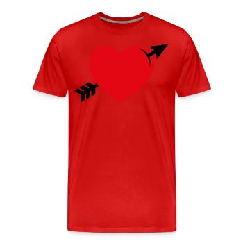 Herz Mit Liebespfeil (Verliebt / Valentinstag 2C) - Männer Premium Bio T-Shirt - Rot - Vorne - Damien (186cm)