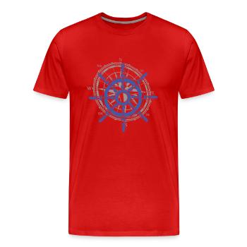 4 Capitaine Sailor Windrose - T-shirt bio Premium Homme - rouge - Devant - Damien (186cm)