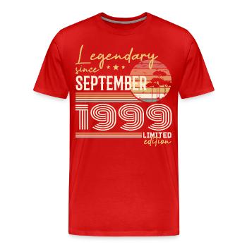 Septembre 1999 Né en Septembre 1999 September 1999 - T-shirt bio Premium Homme - rouge - Devant - Damien (186cm)