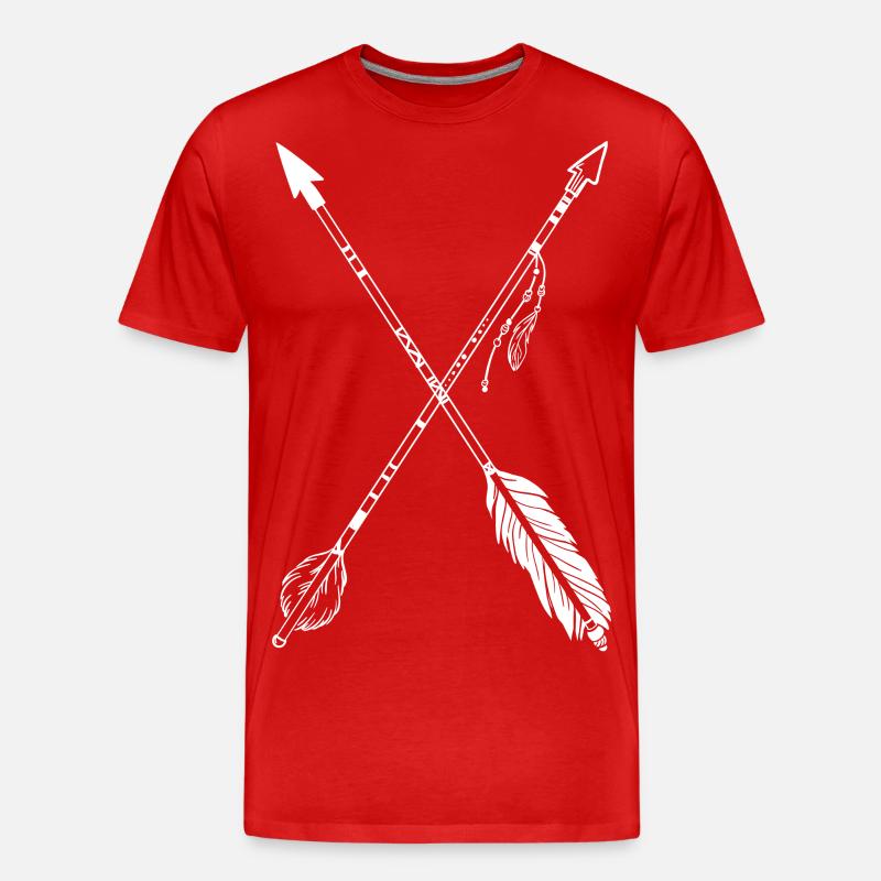 Indianer Pfeile - Männer Premium Bio T-Shirt - Rot