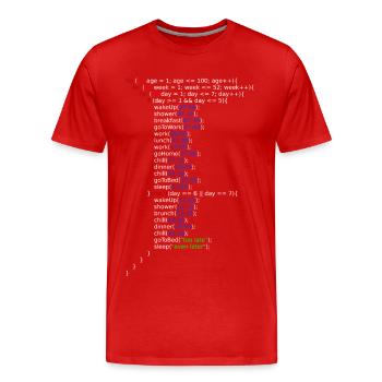 Ma vie - Java Code - T-shirt bio Premium Homme - rouge - Devant - Damien (186cm)