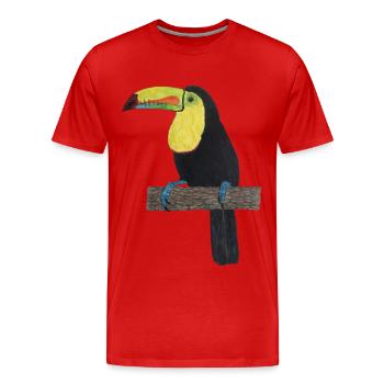 Tukan Urwald Regenwald - Männer Premium Bio T-Shirt - Rot - Vorne - Damien (186cm)