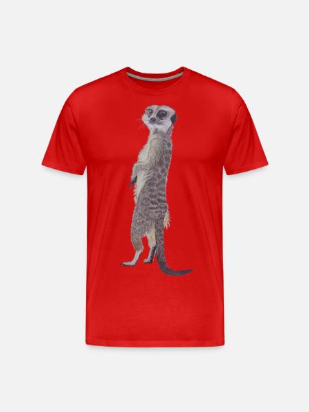 upright meerkat - Men's Premium Organic T-Shirt - red
