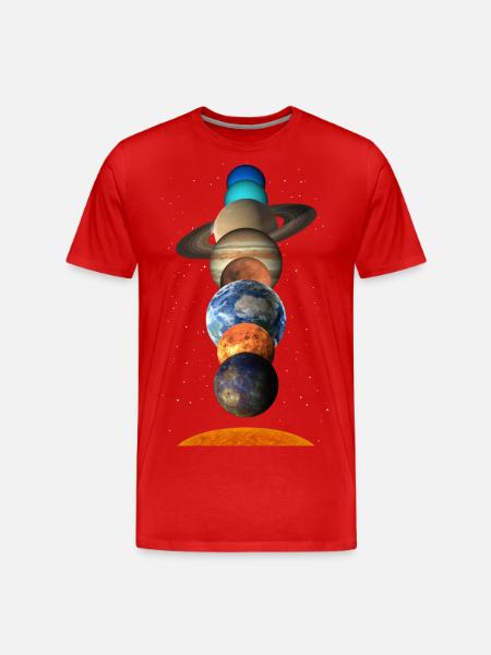 Solar system - Men's Premium Organic T-Shirt - red