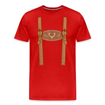 LEDERHOSEN - Tracht Ersatz Herren Trachten T-Shirt - T-shirt bio Premium Homme - rouge - Devant - Damien (186cm)