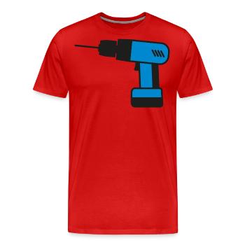 Akkuschrauber Werkzeuge Bohrmaschine - Männer Premium Bio T-Shirt - Rot - Vorne - Damien (186cm)