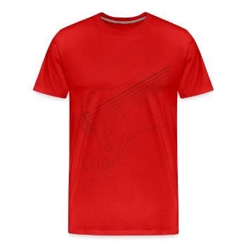 schwarze Strat Gitarre - Männer Premium Bio T-Shirt - Rot - Vorne - Damien (186cm)