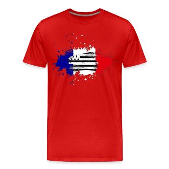 Splash Tricolore Bretagne - T-shirt bio Premium Homme - rouge - Devant - Damien (186cm)