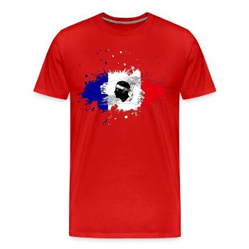 Splash Tricolore Corse - T-shirt bio Premium Homme - rouge - Devant - Damien (186cm)