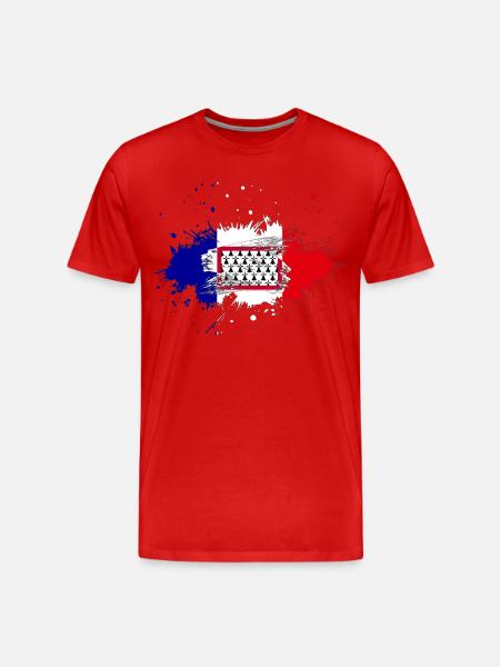 Splash Tricolore Limousin - Premium økologisk T-skjorte for menn - rød
