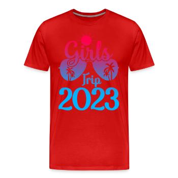 Voyage des filles 2023 - T-shirt bio Premium Homme - rouge - Devant - Damien (186cm)