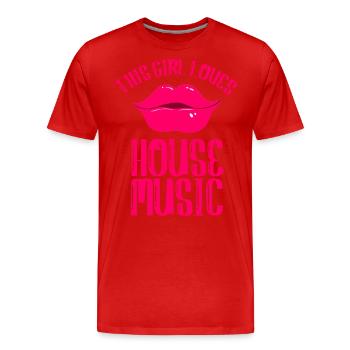 House Music EDM Girl - Männer Premium Bio T-Shirt - Rot - Vorne - Damien (186cm)
