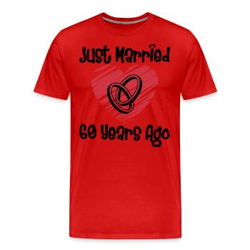 Je viens de me marier il y a 60 ans 60e anniversaire de mariage - T-shirt bio Premium Homme - rouge - Devant - Damien (186cm)