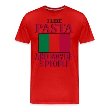 Pasta Italien Essen - Männer Premium Bio T-Shirt - Rot - Vorne - Damien (186cm)