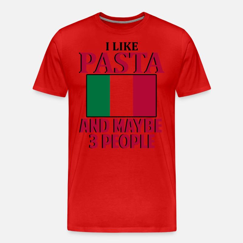 Pasta Italien Essen - Männer Premium Bio T-Shirt - Rot