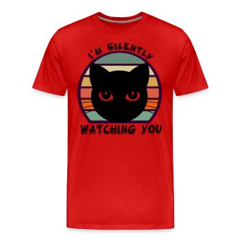 Drôle de chat - T-shirt bio Premium Homme - rouge - Devant - Damien (186cm)