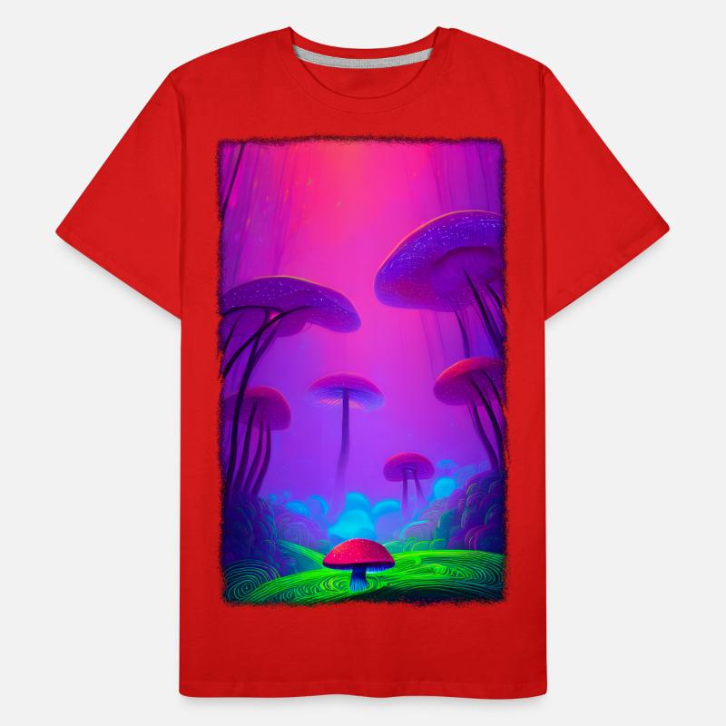 Champignon Forêt verticale 2 T-shirt bio Premium Homme