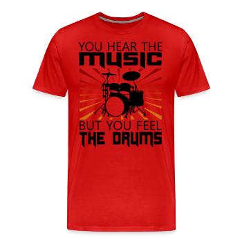 Schlagzeug Schlagzeuger Musiker - Männer Premium Bio T-Shirt - Rot - Vorne - Damien (186cm)