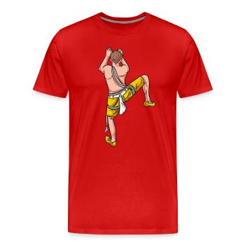 Mountaineer Climbing Climbing Wall - Men's Premium Organic T-Shirt - red - Front - Damien (186cm)