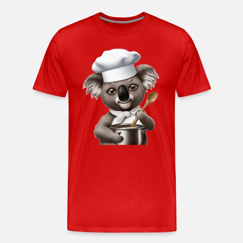 Cuillère de cuisson Koala - T-shirt bio Premium Homme - rouge
