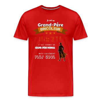 Je suis un Grand-Père Bricole cool et super - T-shirt bio Premium Homme - rouge - Devant - Damien (186cm)