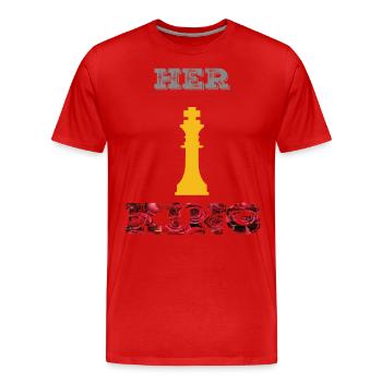 SCHACH /KÖNIG /HER KING - Männer Premium Bio T-Shirt - Rot - Vorne - Damien (186cm)