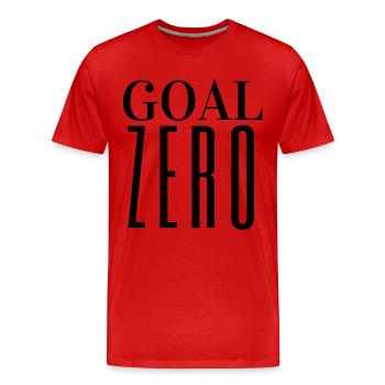 Ziel Null Ehrgeiz | Sicherheitskampagne Slogan Geschenk - Männer Premium Bio T-Shirt - Rot - Vorne - Damien (186cm)