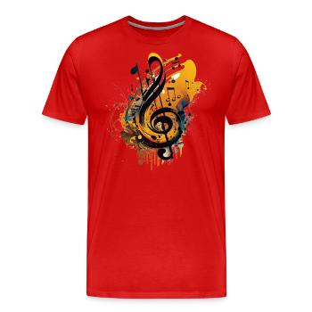 Musik - Männer Premium Bio T-Shirt - Rot - Vorne - Damien (186cm)